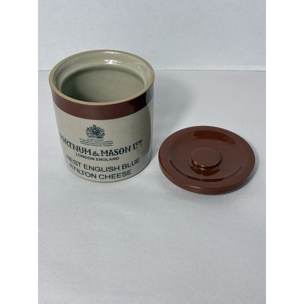 Fortnum Mason Stilton Cheese Jar Denby Stoneware England Lidded Crock